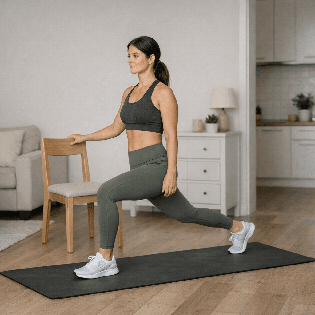 Reverse lunge with support: Step 2